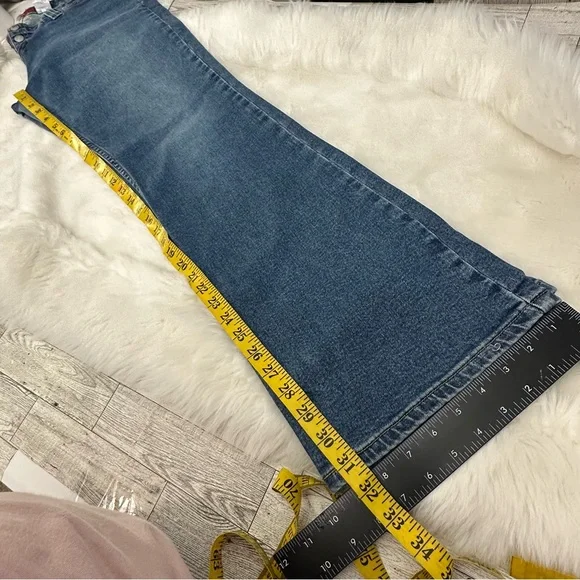 Vintage Levi's 520 Too Superlow stretch flare jeans size juniors 13 Médium wash - Picture 11 of 12